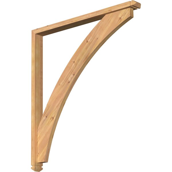 Ekena Millwork Thorton Arts and Crafts Smooth Bracket w/ Offset Brace, Western Red Cedar, 3 1/2"W x 40"D x 44"H BKT0402X40X44THR03SWR - main